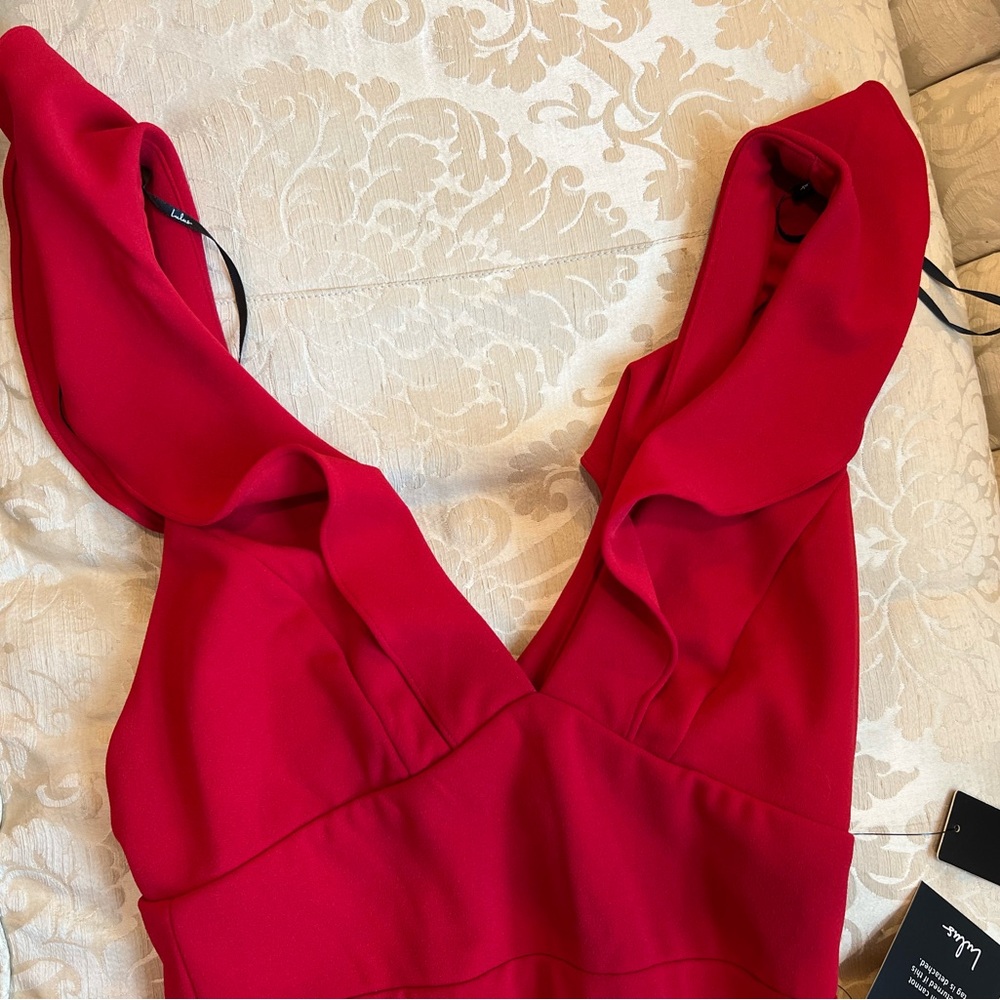 Lulus Red Perfect Opportunity Ruffle Maxi Dress - Small New with Tags - Picture 15 of 16